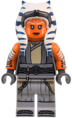 Ahsoka Tano (Adult) - Dark Bluish Gray Vest, Tan Tunic, Printed Arms, Light Bluish Gray Legs