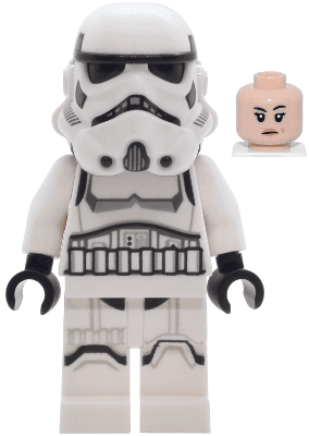 Imperial Stormtrooper - Female, Dual Molded Helmet with Light Bluish Gray Panels on Back, Shoulder Belts, Light Nougat Head