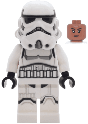 Imperial Stormtrooper - Female, Dual Molded Helmet with Light Bluish Gray Panels on Back, Shoulder Belts, Sienna Head
