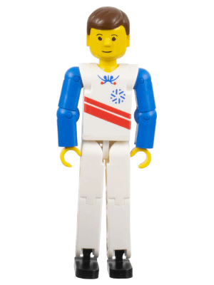 LEGO Technic Figure White Legs White Top with Red Stripes Pattern (tech003) LEGO Minifigure