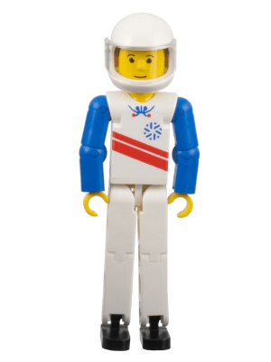 LEGO Technic Figure White Legs White Top with Red Stripes Pattern (tech003a) LEGO Minifigure