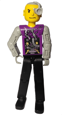 Technic Figure Cyber Person, Black Legs, Mechanical Arms, Yellow Head, Cyborg Eyepiece (4114402)