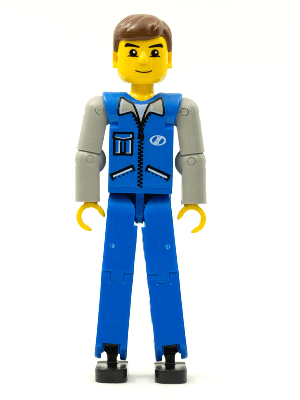 LEGO Technic Figure Blue Legs Blue Top with Zipper and Pockets (tech015) LEGO Minifigure