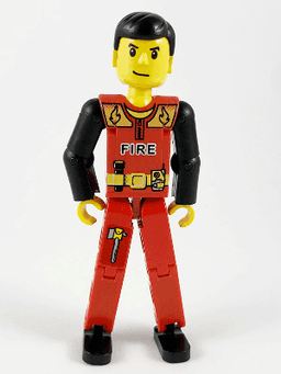 LEGO Technic Figure Red Legs Red Top with Black 'FIRE' (tech023s) minifigure