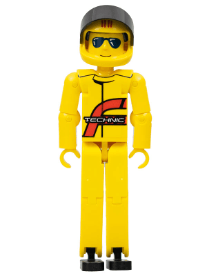 Technic Figure Yellow Legs, Yellow Top, Yellow Helmet, Black Visor (Power Puller Driver)