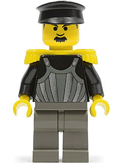 Time Twisters - Dark Gray Armor with Silver Stripes and Rivets, Yellow Epaulettes (Professor Millennium / Commodore Schmidt)
