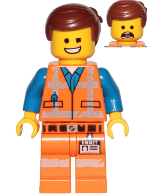 Emmet - Wink Smile / Scared, Worn Uniform