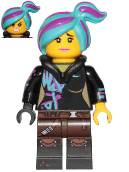 LEGO Lucy Wyldstyle with Hood Folded Down Raised Eyebrows / Furious (tlm207) minifigure