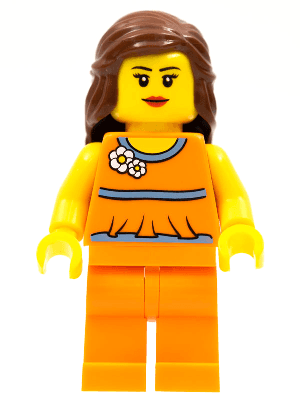 LEGO LEGO Brand Store Female Orange Halter Top (tls029) Promotional Minifigure