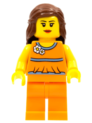 LEGO LEGO Brand Store Female Orange Halter Top (tls054) Promotional Minifigure