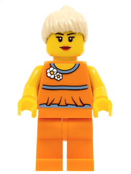 LEGO LEGO Brand Store Female Orange Halter Top (tls057) minifigure