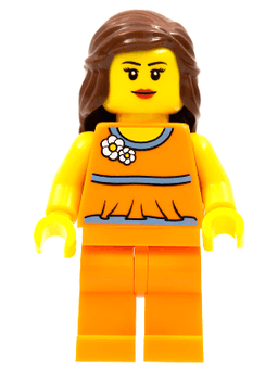 LEGO LEGO Brand Store Female Orange Halter Top (tls059) minifigure