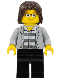 LEGO LEGO Brand Store Male Jail Prisoner Jacket over Prison Stripes (no specific back printing) {Leeds} (tls079) minifigure