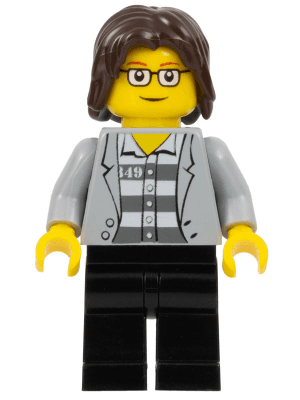 LEGO Brand Store Male, Jail Prisoner Jacket over Prison Stripes (no specific back printing) {Leeds}
