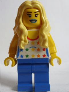 LEGO LEGO Brand Store Female Shirt with Rainbow Stars (tls080) minifigure