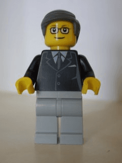LEGO LEGO Brand Store Male Dark Bluish Gray Smooth Hair (no specific back printing) {Glasgow} (tls081) minifigure