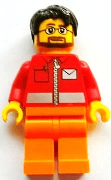 LEGO LEGO Brand Store Male Post Office White Envelope and Stripe (tls085) minifigure