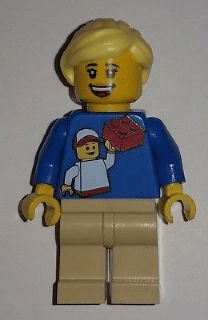 LEGO LEGO Brand Store Female Blue KidsFest Torso Bright Light Yellow Hair and Tan Legs (no back printing) (tls090) minifigure