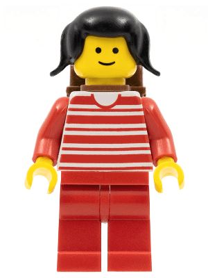 LEGO Horizontal Lines Red (trn009) Town / City Minifigure
