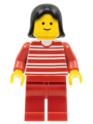 LEGO Horizontal Lines Red (trn010) Town / City Minifigure