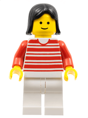 LEGO Horizontal Lines Red (trn011) Town / City Minifigure