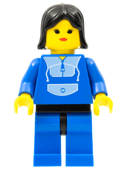 LEGO Jogging Suit Black Female Hair (trn014) minifigure
