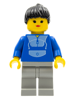 LEGO Jogging Suit Black Ponytail Hair (trn015) minifigure