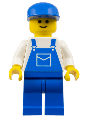 LEGO Overalls Blue with Pocket Blue Cap (trn026) Town / City Minifigure
