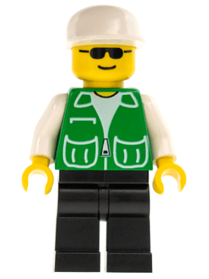 Jacket Green with 2 Large Pockets - Black Legs, White Cap