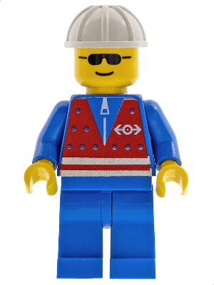 LEGO Red Vest and Zipper (trn057) Trains Minifigure