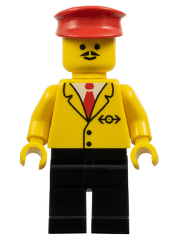 LEGO Railway Employee 5 Red Hat (trn060) minifigure