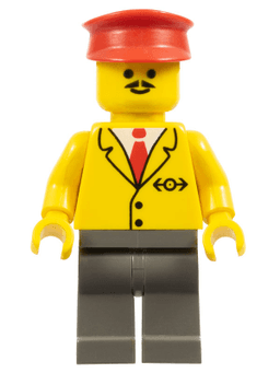 LEGO Railway Employee 5 Red Hat (trn061) minifigure