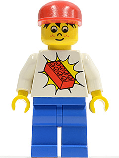 LEGO Railway Brickster with Red Brick on Chest (trn067) minifigure