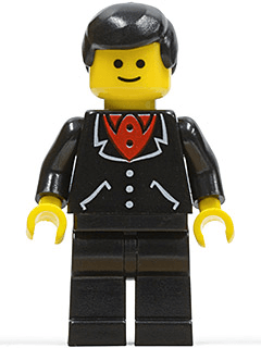 Suit with 3 Buttons Black - Black Legs, Black Male Hair