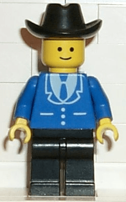 Suit with 3 Buttons Blue - Black Legs, Black Cowboy Hat