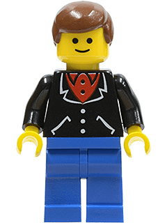 Suit with 3 Buttons Black - Blue Legs, Brown Male Hair