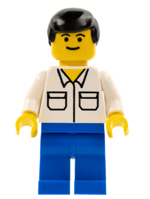 LEGO Shirt with 2 Pockets Black Male Hair (trn105) Town / City Minifigure