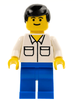 LEGO Shirt with 2 Pockets Black Male Hair (trn105) minifigure