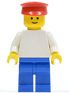 Plain White Torso with White Arms, Blue Legs, Red Hat
