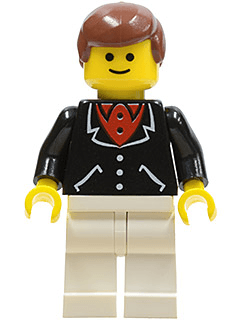 Suit with 3 Buttons Black - White Legs, Brown Male Hair