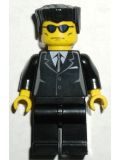 LEGO Suit Black Flat Top Blue Sunglasses (trn116) Town / City Minifigure