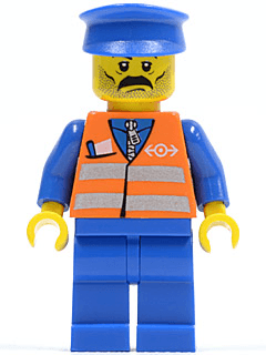 LEGO Orange Vest with Safety Stripes (trn118) minifigure
