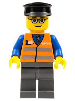 LEGO Orange Vest with Safety Stripes (trn120) minifigure