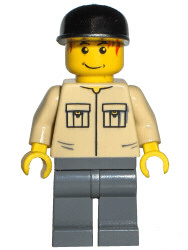 LEGO Shirt with 2 Pockets No Collar Black Cap (trn127) Town / City Minifigure