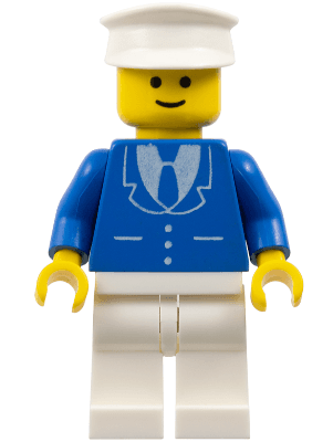 Suit with 3 Buttons Blue - White Legs, White Hat