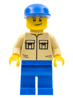 Shirt with 2 Pockets No Collar, Blue Legs, Blue Cap