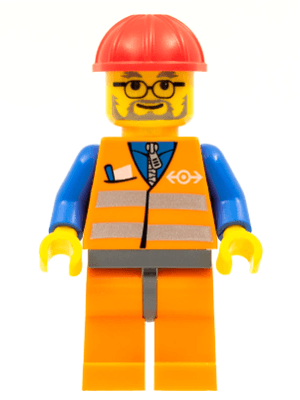LEGO Orange Vest with Safety Stripes (trn143) Trains Minifigure