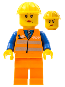 LEGO Orange Vest with Safety Stripes (trn145) minifigure