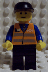 LEGO Orange Vest with Safety Stripes (trn147) Trains Minifigure