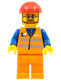 LEGO Orange Vest with Safety Stripes (trn224) minifigure